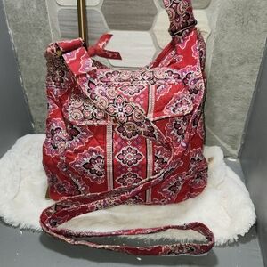 3/$25 Vera Bradley Red Quilted Crossbody Purse Bag Boho Vintage